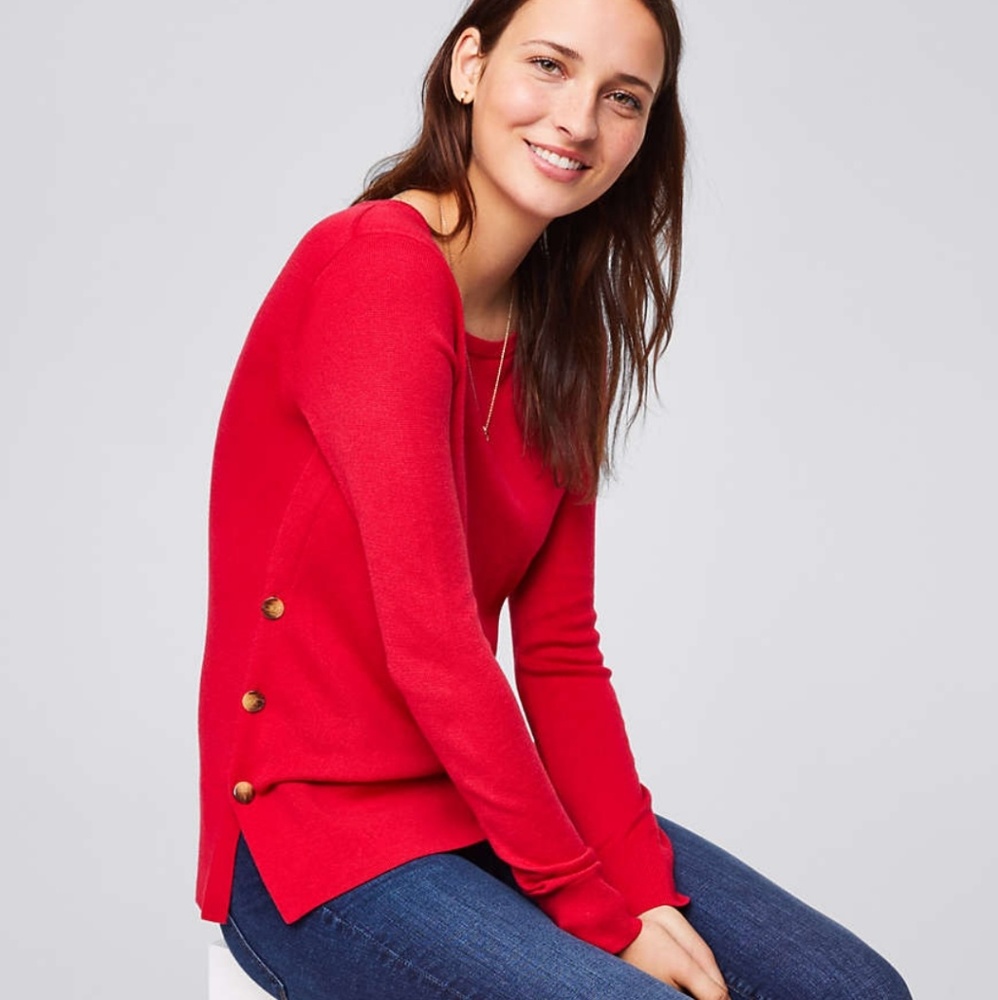 Loft side button tunic sweater